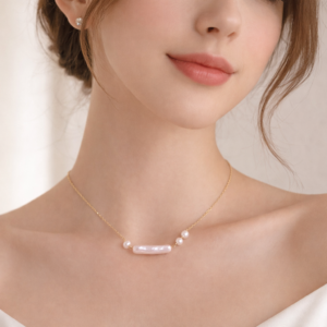 Biwa Pearl Round Pearl Minimal Necklace Mixed Shape | Pearl Necklace B2B Supplier | Ideal Pearl Co.