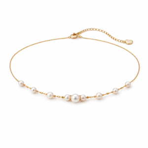 Delicate Pearl Station Necklace Fine Chain Minimal | Wholesale Pearl Jewelry | Ideal Pearl Co.