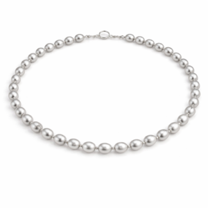 Grey Silver Pearl Strand Necklace Akoya Style Round | Wholesale Pearl Jewelry | Ideal Pearl Co.