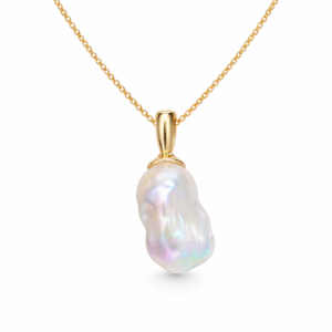 Large Baroque Keshi Pearl Pendant Necklace | Wholesale Pearl Jewelry | Ideal Pearl Co.