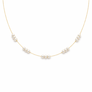 Pearl Cluster Station Necklace Grouped Pearl Design | Wholesale Pearl Jewelry | Ideal Pearl Co.