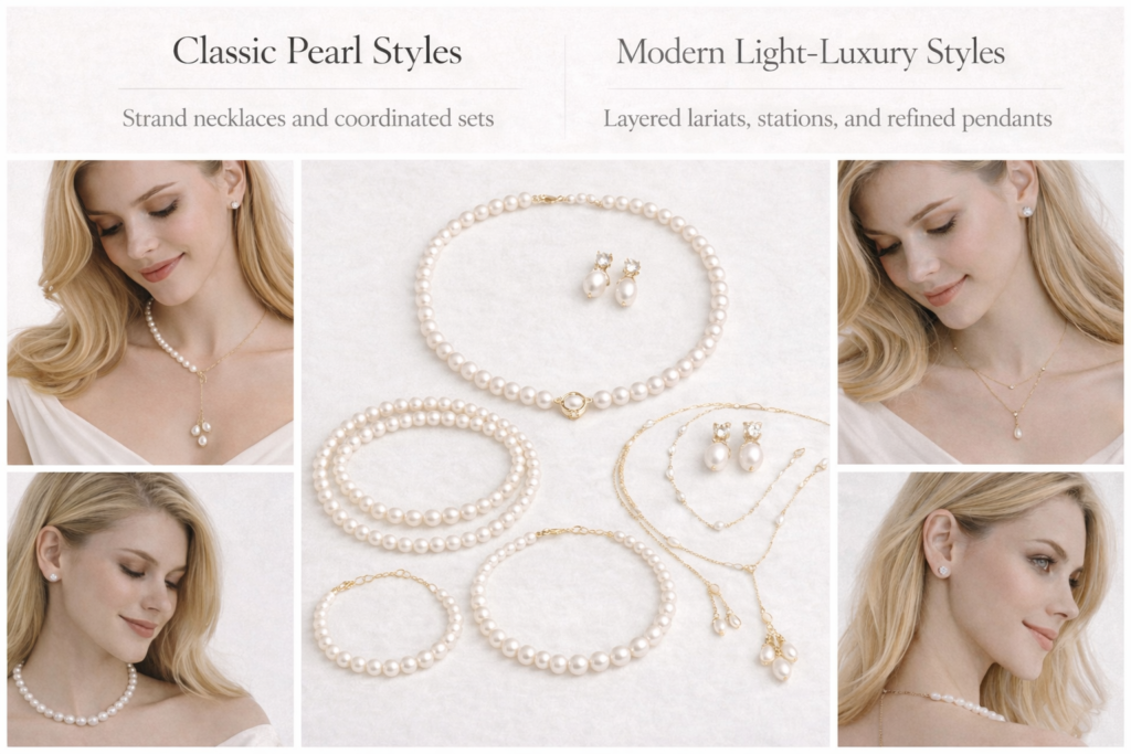Classic and modern pearl necklace styles — wholesale pearl jewelry supplier collections