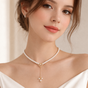 Pearl Y-Lariat Necklace Pearl Accent Drop Front Back Wear | Pearl Necklace B2B Supplier | Ideal Pearl Co.