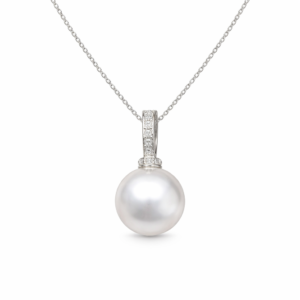 South Sea Pearl Solitaire Pendant Diamond Pave Cap | Wholesale Pearl Jewelry | Ideal Pearl Co.