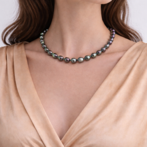 Tahitian Black Pearl Strand Necklace Baroque Oval | Pearl Necklace B2B Supplier | Ideal Pearl Co.
