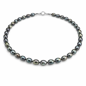 Tahitian Black Pearl Strand Necklace Baroque Oval | Wholesale Pearl Jewelry | Ideal Pearl Co.