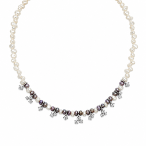 14K gold vermeil shooting star freshwater pearl pendant necklace boutique | Pearl Station Necklace | Ideal Pearl Co.