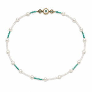 Freshwater pearl station turquoise beaded necklace wholesale | Pearl & Stone Collection | Ideal Pearl Co.