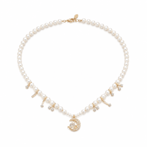 Gold dipped CZ star pearl drop pendant necklace OEM supplier | Pearl Station Necklace | Ideal Pearl Co.