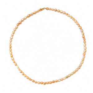 Golden orange rice pearl necklace twisted strand design | Pearl Strand Necklace | Ideal Pearl Co.