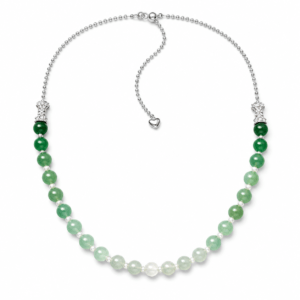 High end custom green jade freshwater pearl necklace wholesale | Pearl & Stone Collection | Ideal Pearl Co.