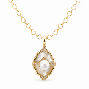 Wholesale gold ornate vintage pearl pendant necklace manufacturer | Pearl Pendant Necklace | Ideal Pearl Co.