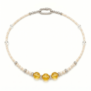 ZhuJi pearl necklace yellow citrine crystal beads wholesale | Pearl & Stone Collection | Ideal Pearl Co.
