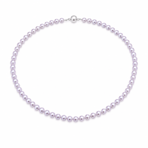 Purple freshwater pearl strand necklace with sterling silver ball clasp | Pearl Strand Necklace | Ideal Pearl Co.
