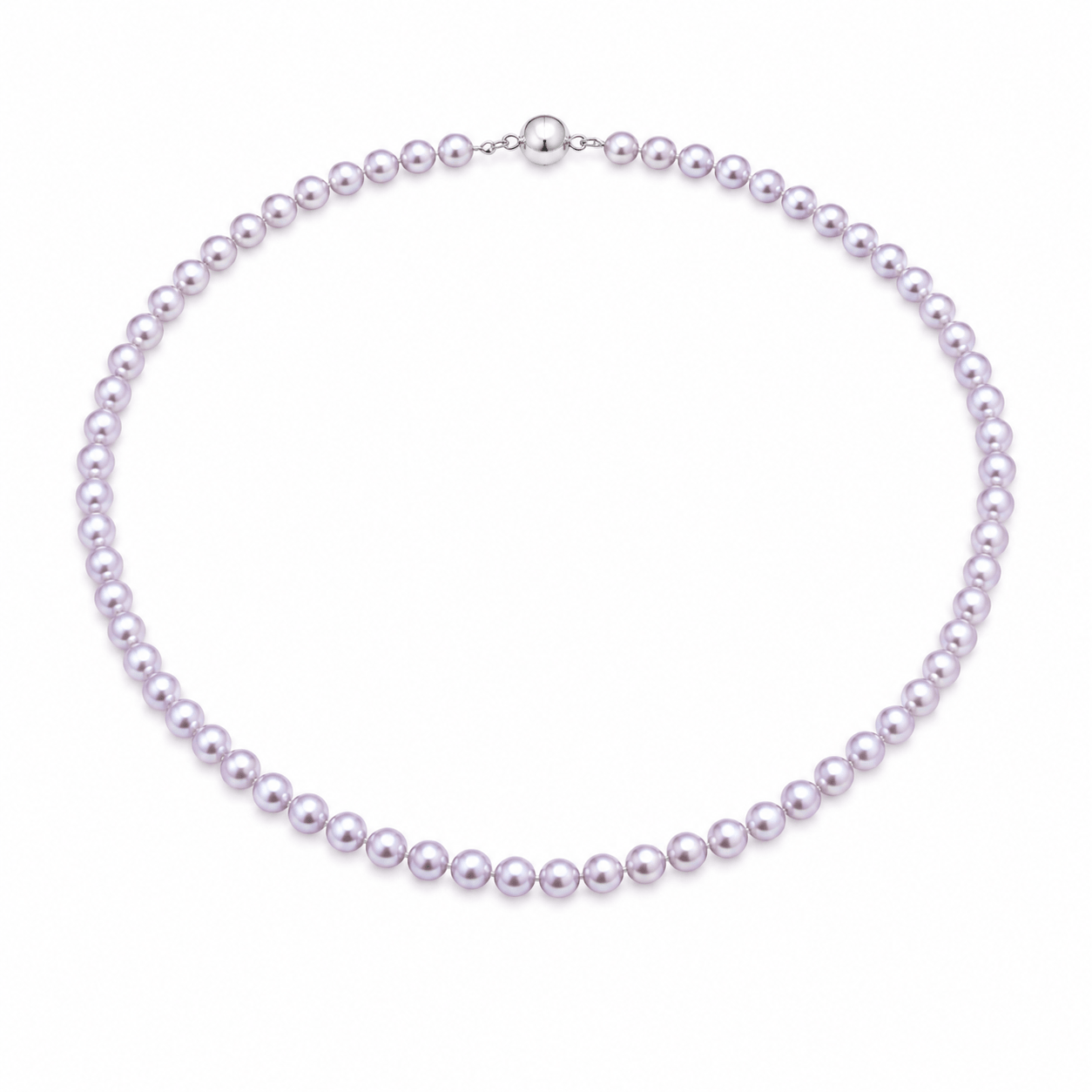 Purple freshwater pearl strand necklace with sterling silver ball clasp | Pearl Strand Necklace | Ideal Pearl Co.