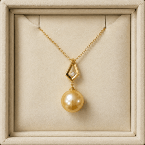 15-16mm South Sea golden pearl pendant necklace in 18K gold | Ideal Pearl Co.