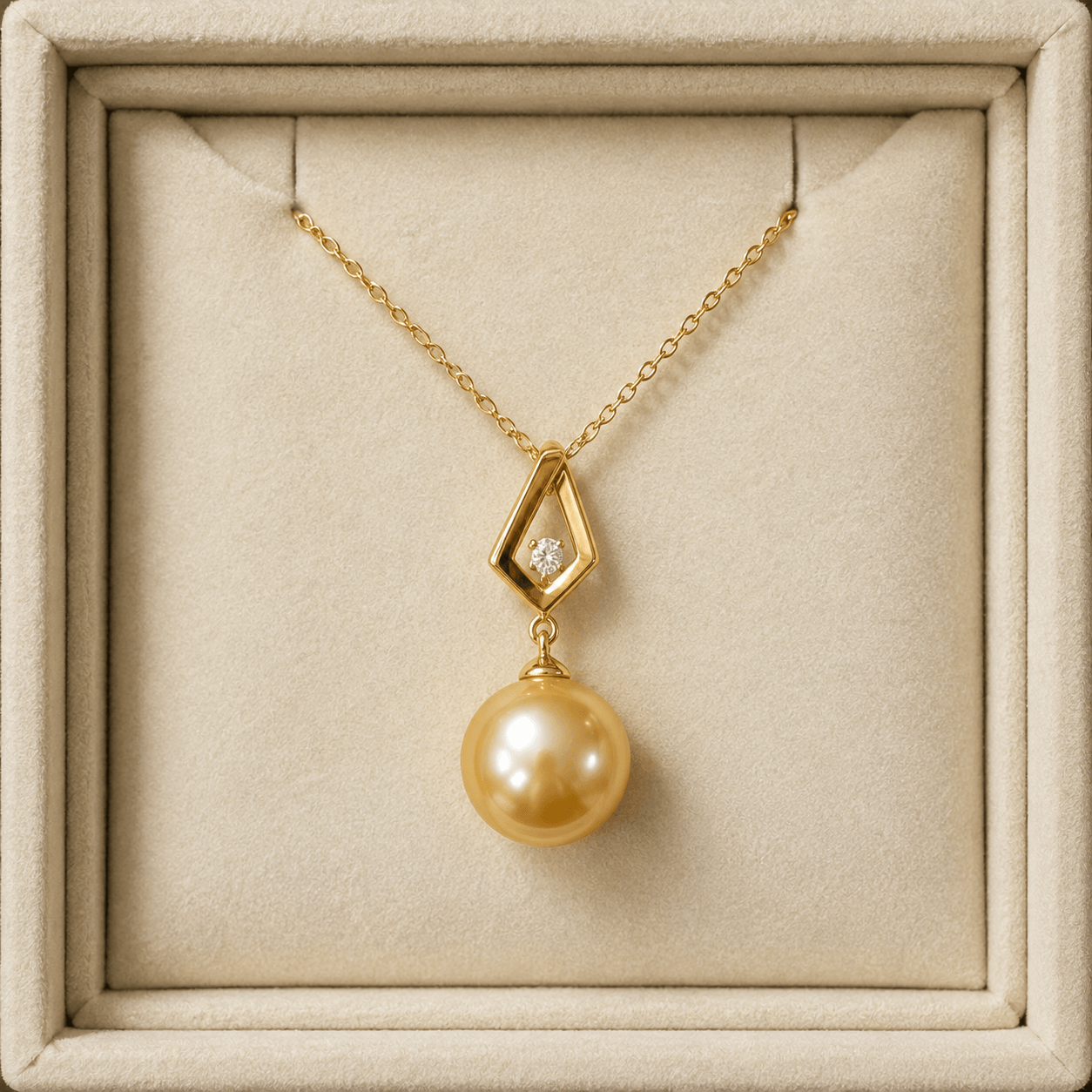 15-16mm South Sea golden pearl pendant necklace in 18K gold | Ideal Pearl Co.