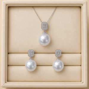 south sea pearl diamond pendant earring set, 18k white gold pearl set, art deco pearl jewelry set, pearl jewelry set wholesale, south sea pearl set manufacturer 7. Permalink: 18k-white-gold-south-sea-pearl-and-diamond-pendant-earring-set